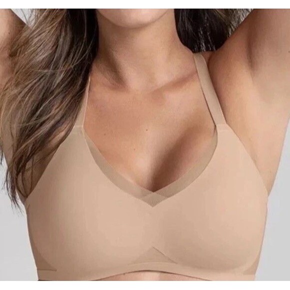 Honeylove Crossover Bra Wirefree Size Large Nude Adjustable Straps - No Padding - Picture 1 of 6